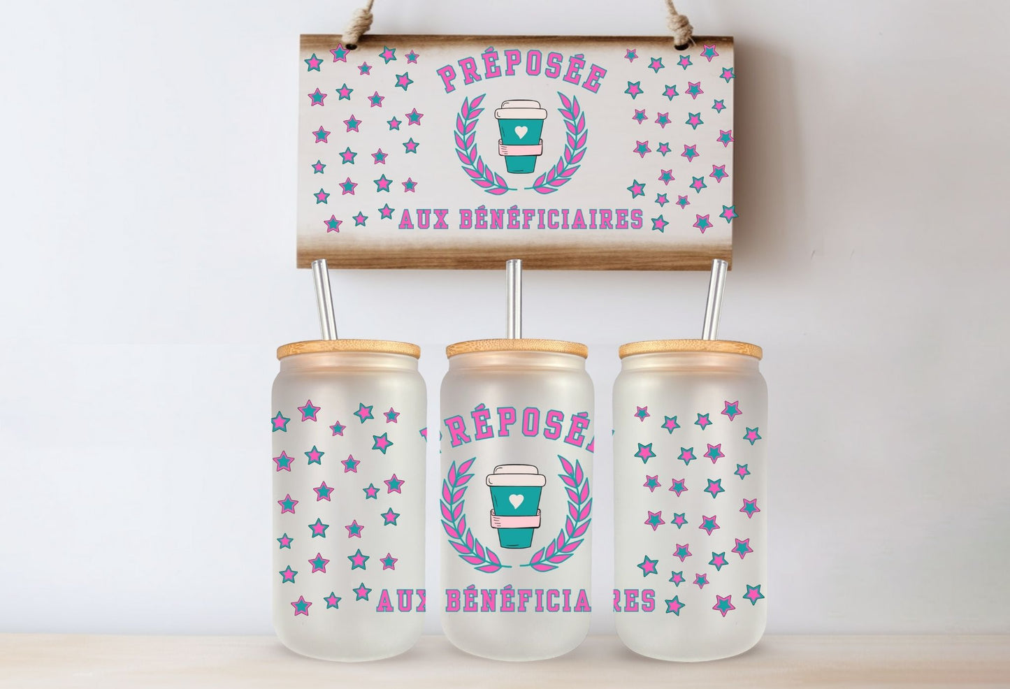 Tasse en vitre 16 oz givré / 16 oz frosted cup -PAB