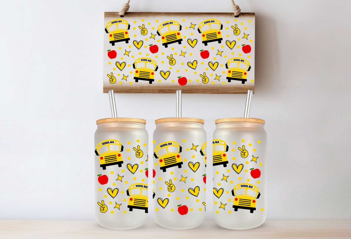 Tasse en vitre 16 oz givré / 16 oz frosted cup - BUS DRIVER / AUTOBUS