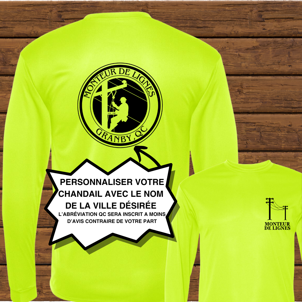 T-SHIRT MANCHES LONGUES PERFORMANCE ** PERSONNALISÉ**
