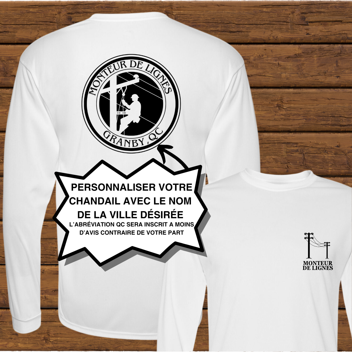 T-SHIRT MANCHES LONGUES PERFORMANCE ** PERSONNALISÉ**