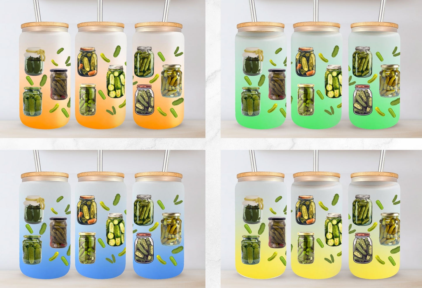 Tasse en vitre 16 oz givré / 16 oz frosted cup - PICKEL LOVER