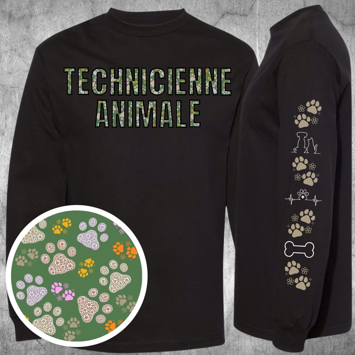 T-SHIRT MANCHES LONGUES TECHNICIENNE ANIMALE
