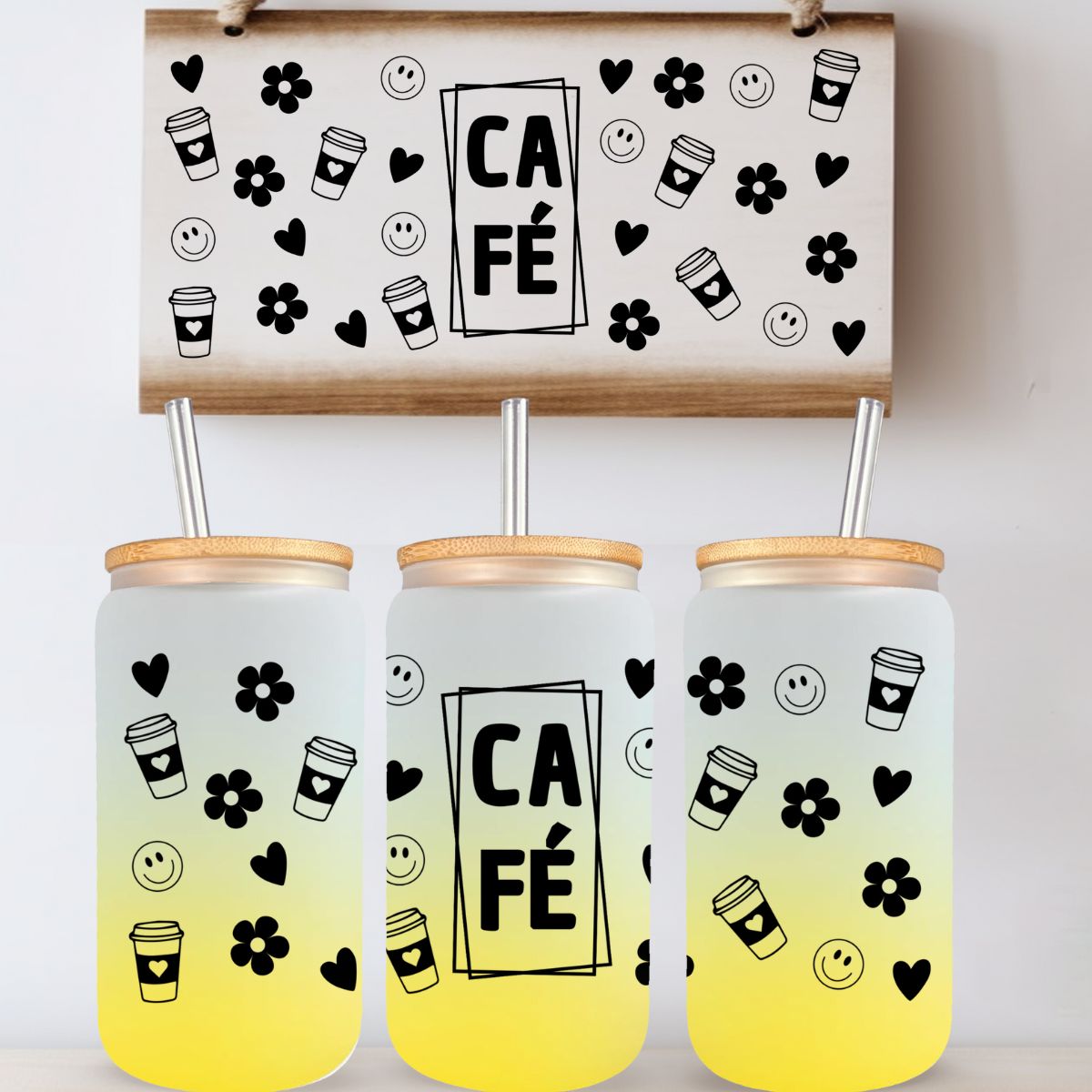 TASSE 16 OZ CAFÉ - JAUNE