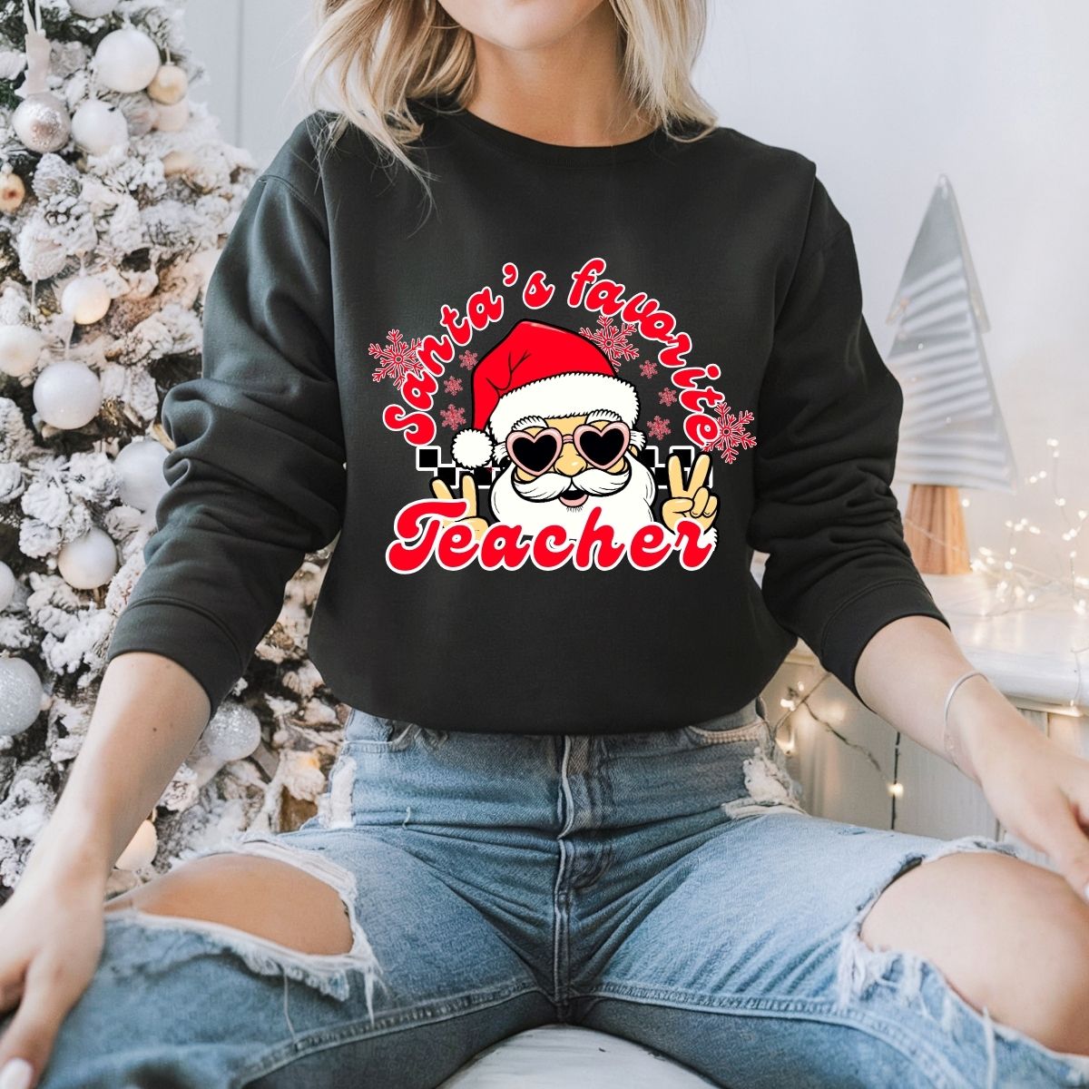CREWNECK ENSEIGNANT NOËL / SANTA'S FAVORITE TEACHER