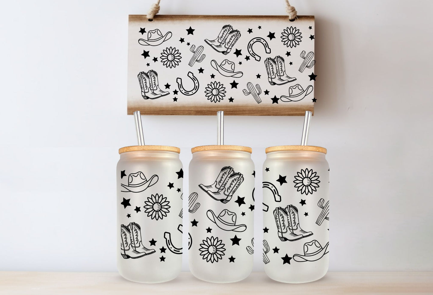 Tasse en vitre 16 oz givré / 16 oz frosted cup - COUNTRY