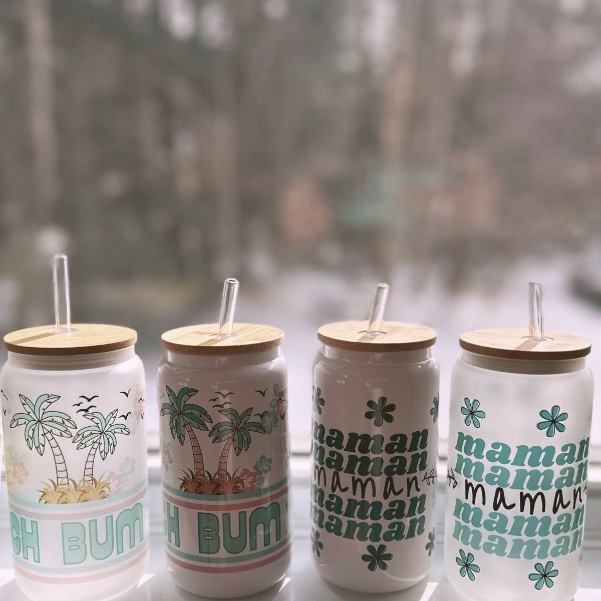 Tasse en vitre 16 oz givré / 16 oz frosted cup -ENSEIGNANTE