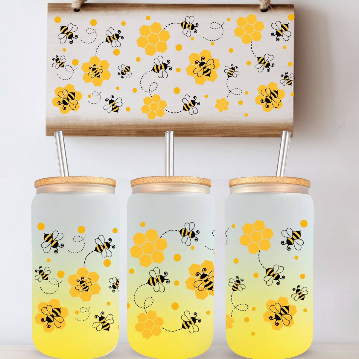 TASSE 16 OZ ABEILLE - JAUNE