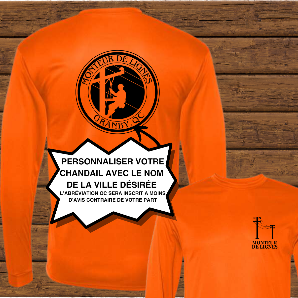 T-SHIRT MANCHES LONGUES PERFORMANCE ** PERSONNALISÉ**