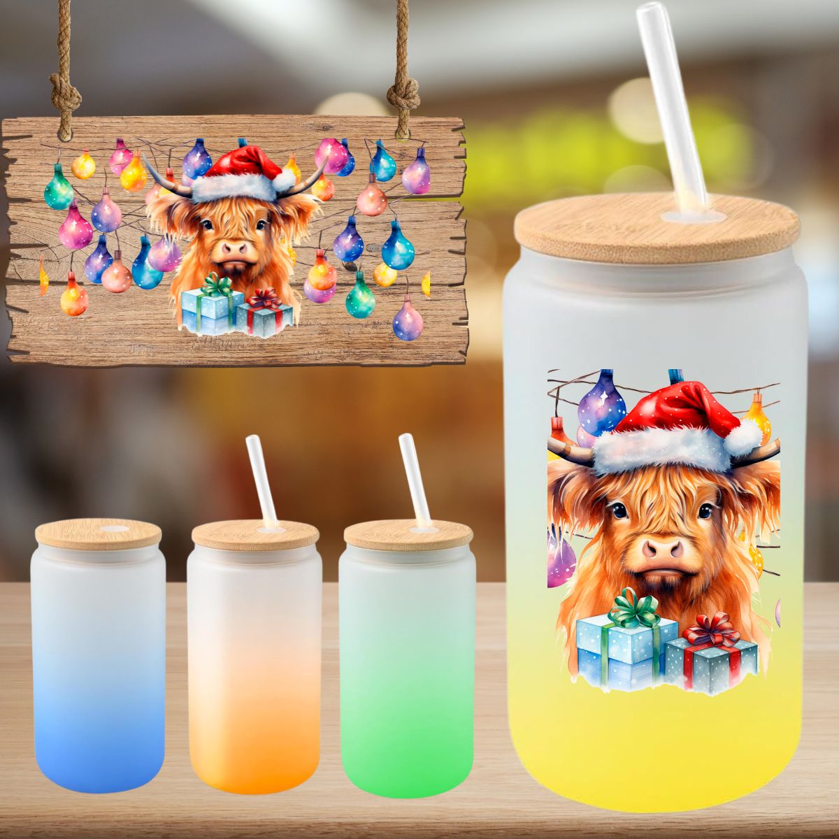 Tasse en vitre 16 oz givré / 16 oz frosted cup