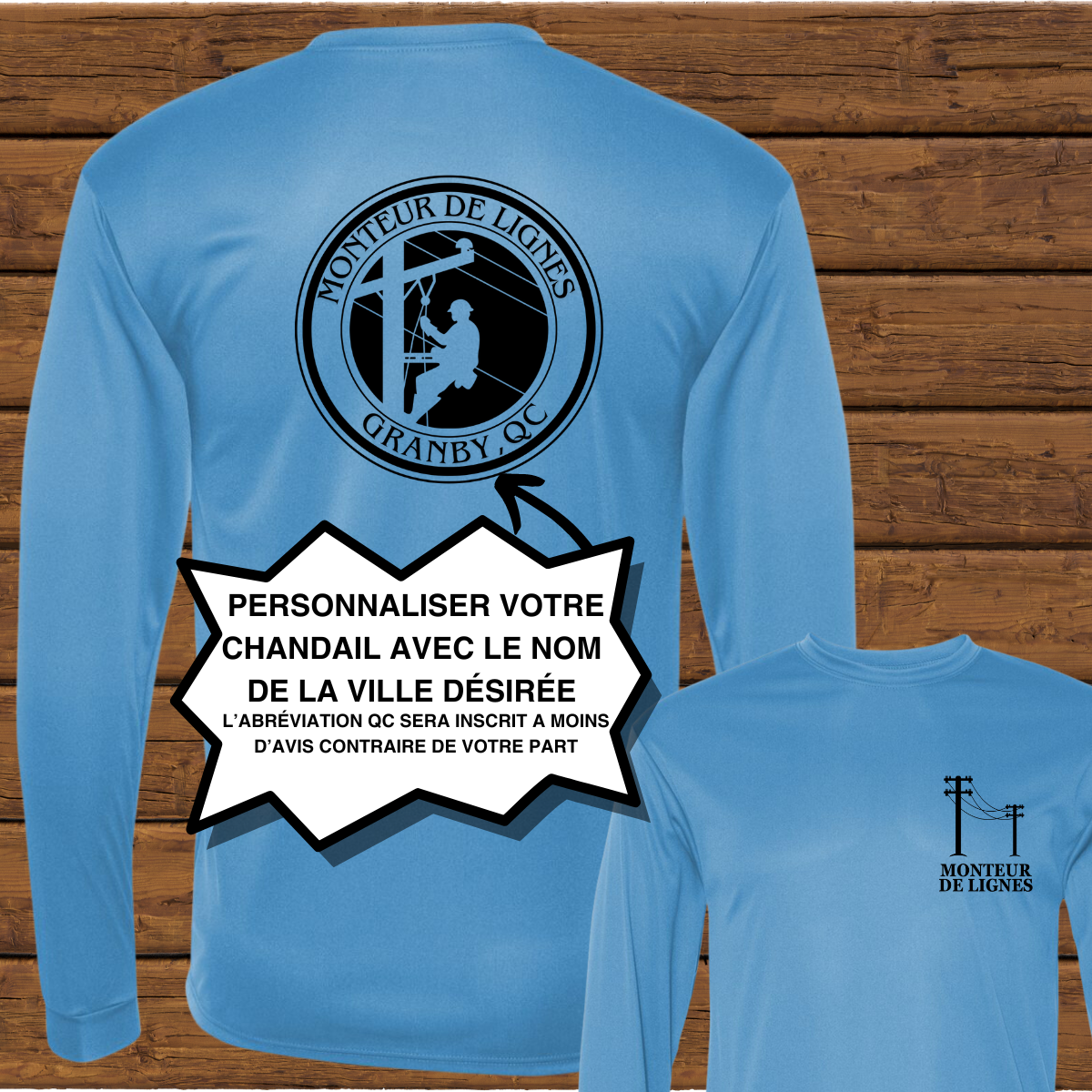 T-SHIRT MANCHES LONGUES PERFORMANCE ** PERSONNALISÉ**