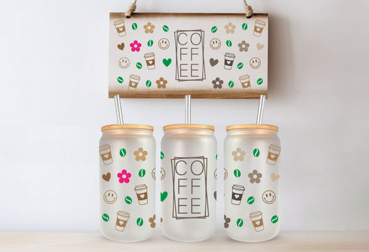 Tasse en vitre 16 oz givré / 16 oz frosted cup - COFFEE