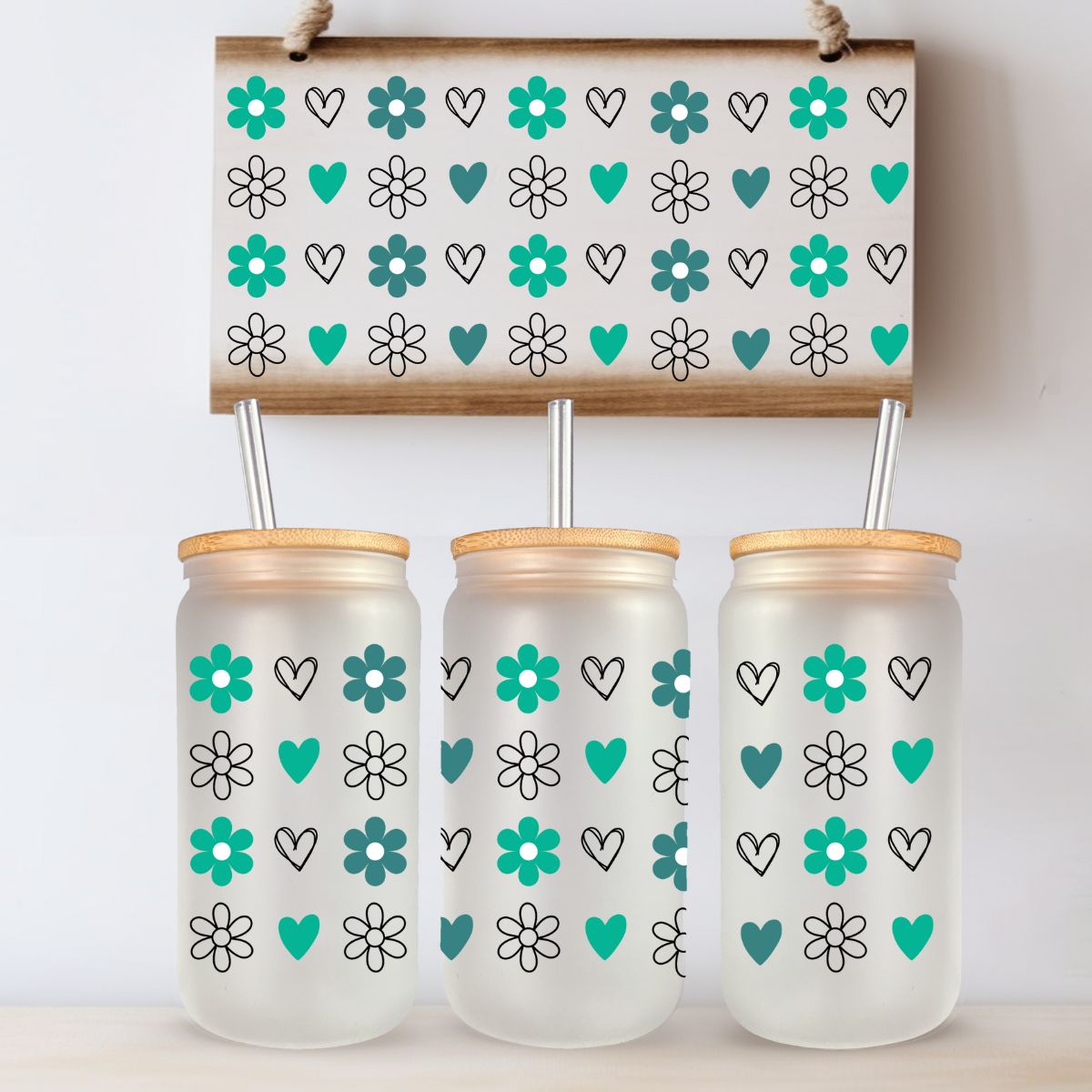 TASSE 16 OZ / 16 OZ CUP - FLEURS ET COEURS