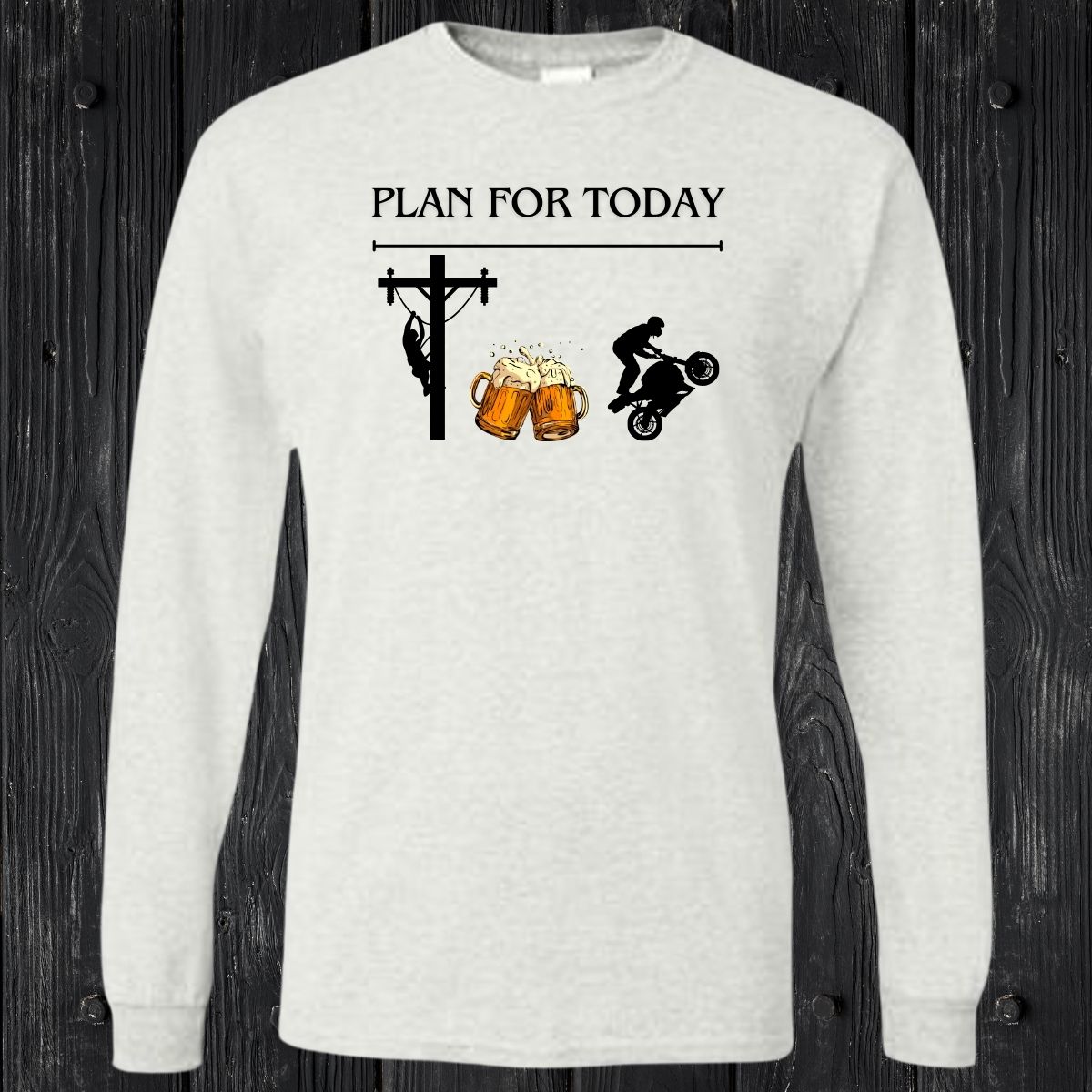 T-SHIRT MANCHES LONGUES / LONG SLEEVE LINEMAN MOTOCYCLE