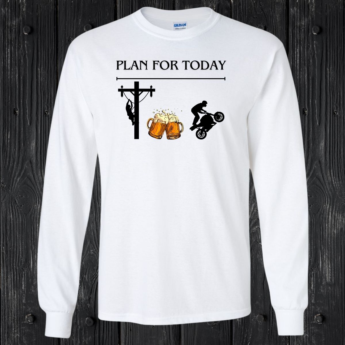 T-SHIRT MANCHES LONGUES / LONG SLEEVE LINEMAN MOTOCYCLE