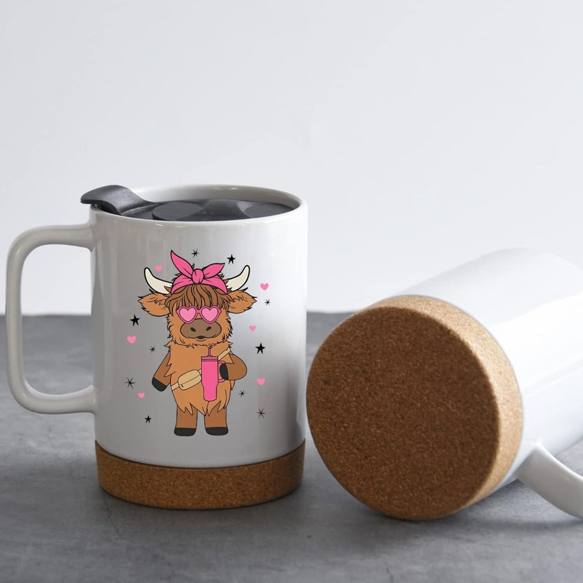 TASSE AVEC COUVERCLE ET FOND LIÈGE / CUP WITH LID AND CORK BOTTOM HIGHLAND