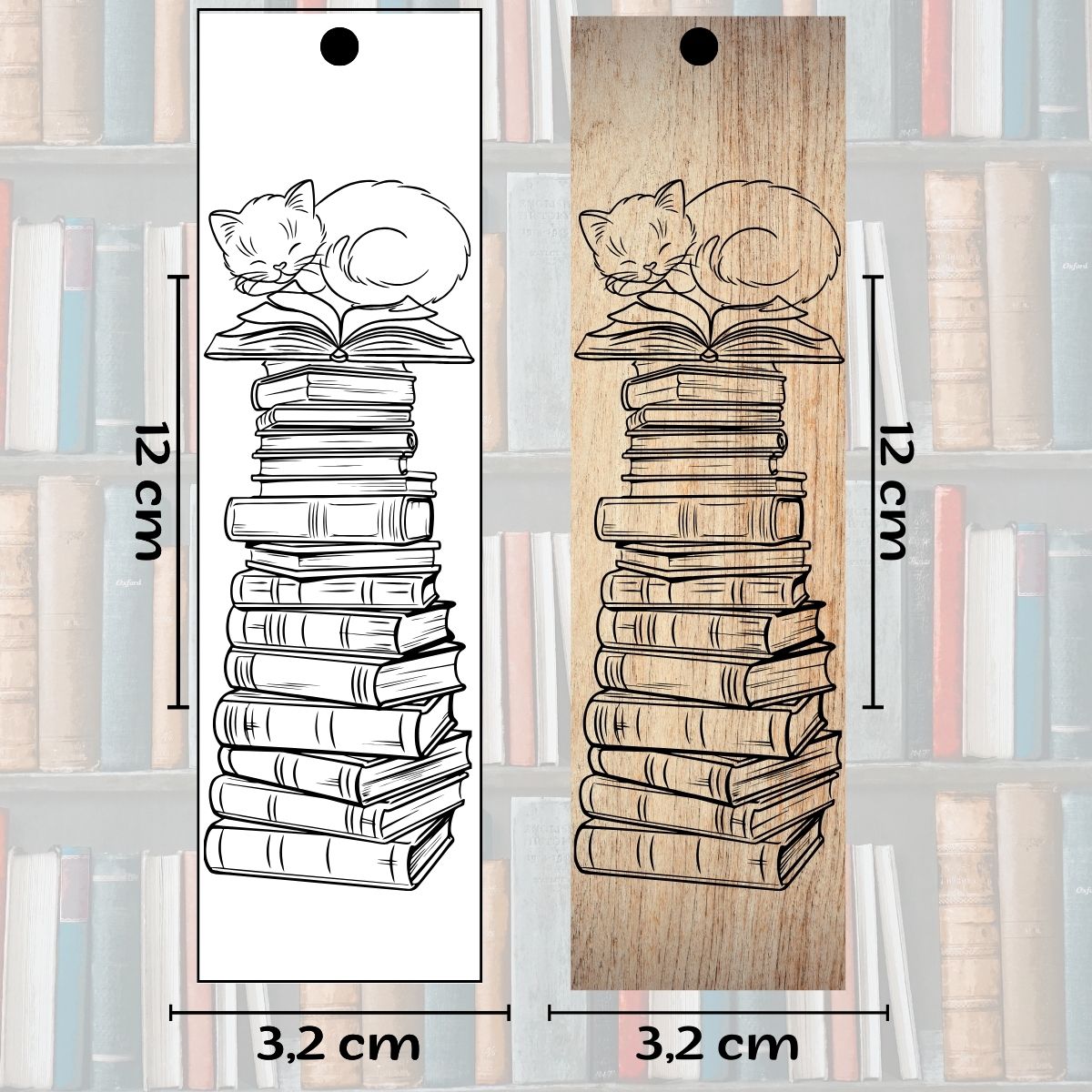 SIGNET / BOOKMARK CHAT SUR LIVRES (NOIR)