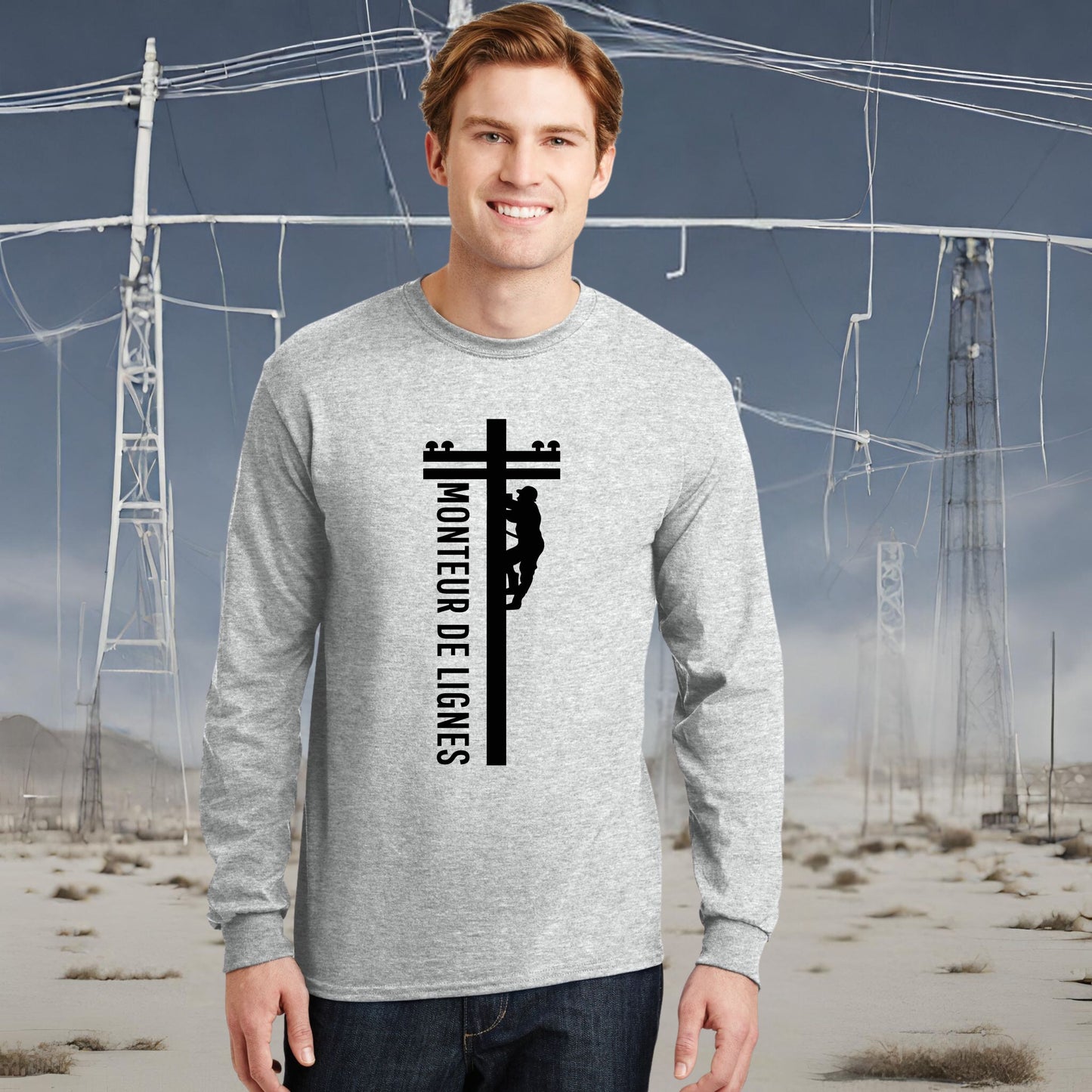 T-SHIRT MANCHES LONGUES MONTEUR DE LIGNES
