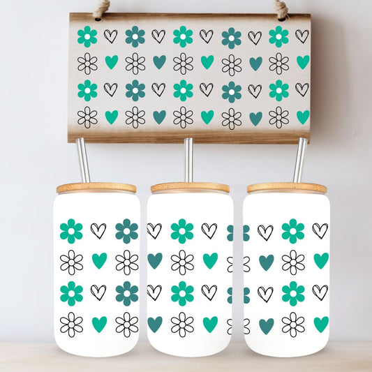 TASSE 16 OZ / 16 OZ CUP - FLEURS ET COEURS